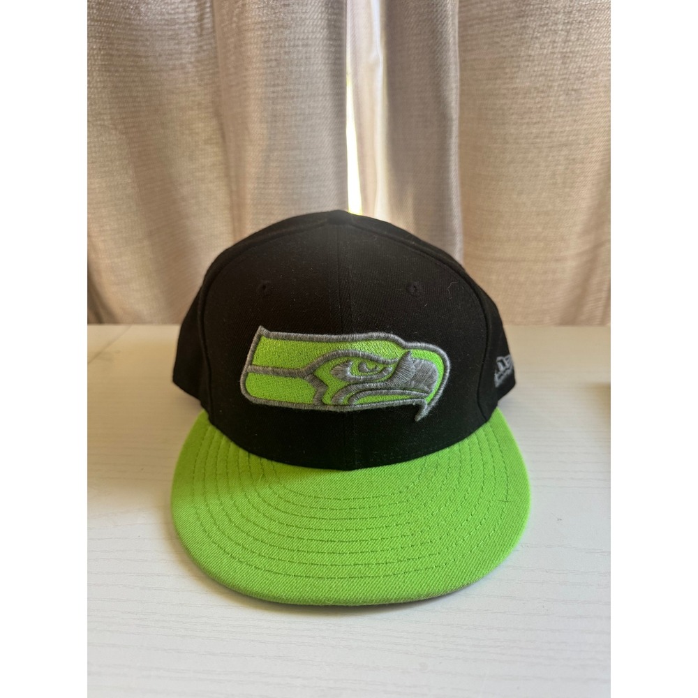 New Era 9FIFTY Seattle Seahawks Snapback Hat Black Neon Green NFL Cap OSFM